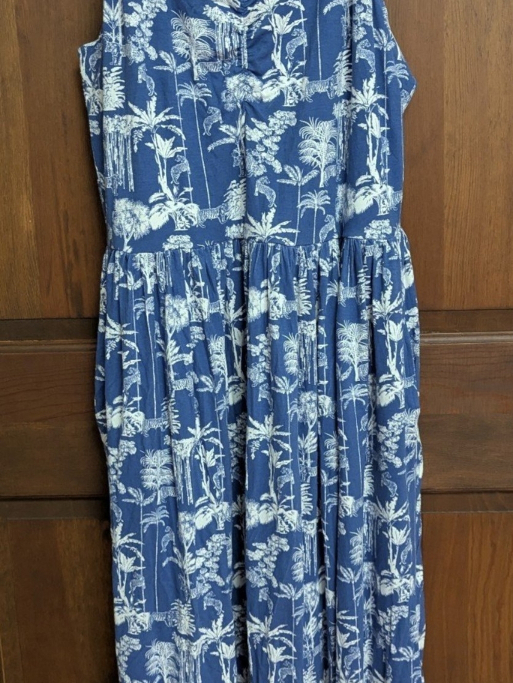 Kate Quinn Women’s gathered ruched tie dress foundation blue jungle XS